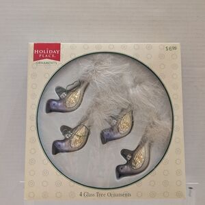 Holiday Place Glass Bird Ornaments
